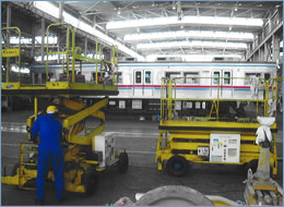 車両整備用高所作業車メンテナンス